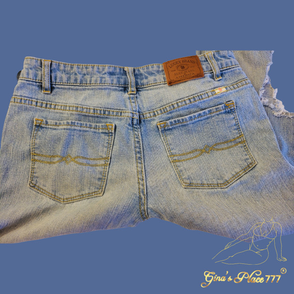 Lucky Brand Cate Skinny Girls Ripped Holes Light Wash Jeans Size 16 - Picture 6 of 9